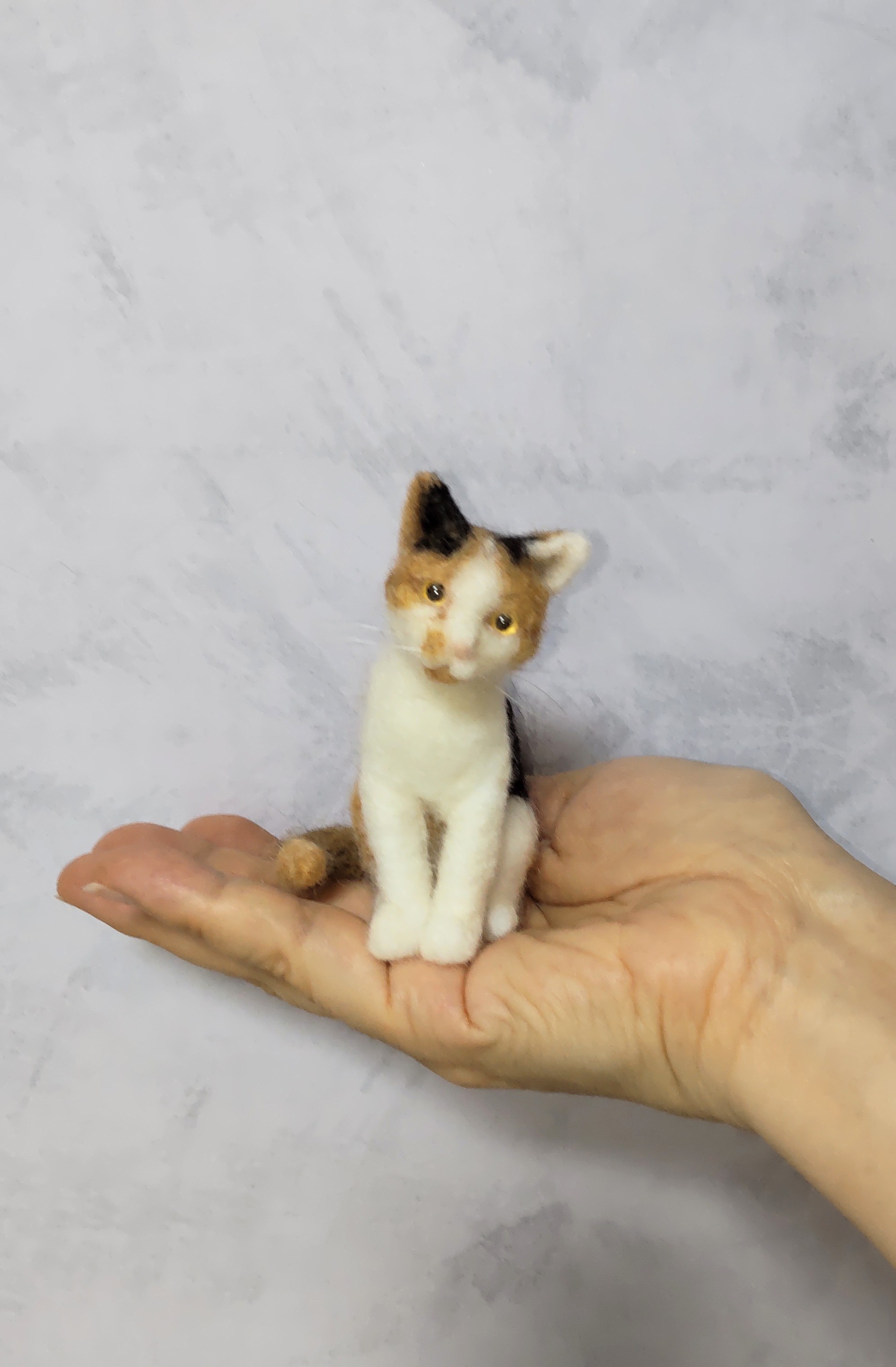 フェルト ミニまねきねこ リース 三毛猫R お宝無し 三毛猫R お宝無し リース フェルト ミニまねきねこ