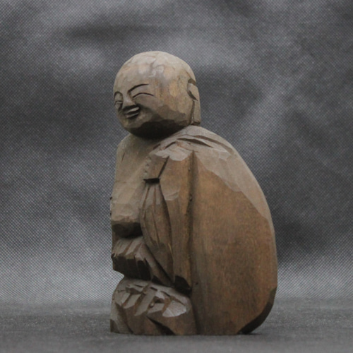 受注製作：布袋さん（布袋尊 14cm) 仏像 円空仏 摸刻 木彫 雕刻 円空