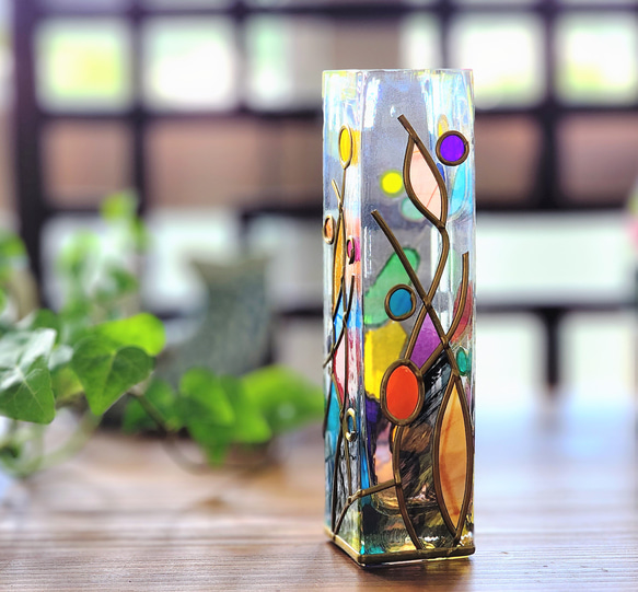 訂購玻璃藝術單花瓶“空中花園” 第5張的照片