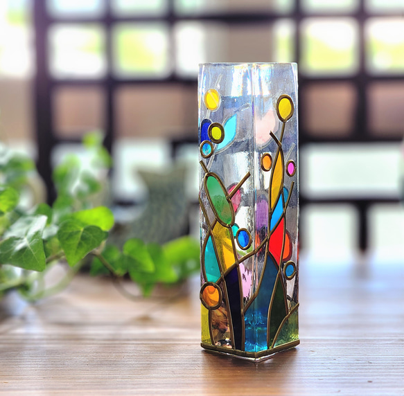 訂購玻璃藝術單花瓶“空中花園” 第2張的照片