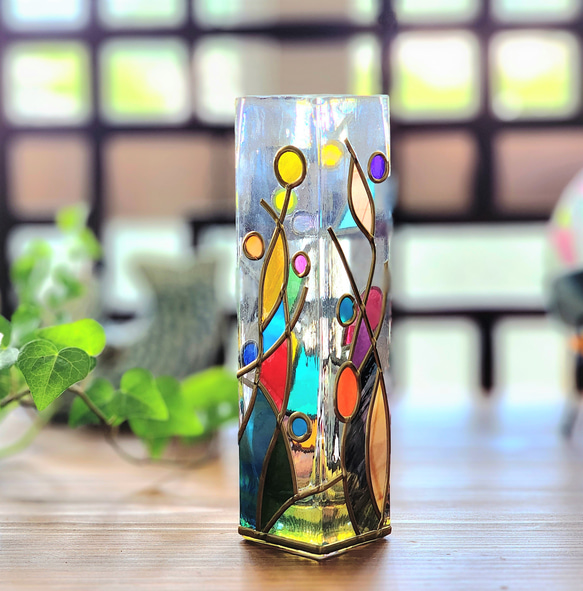 訂購玻璃藝術單花瓶“空中花園” 第3張的照片