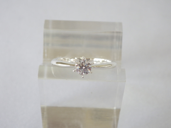 婚約指輪　Pt900　６本爪ダイヤリング(tei)　約０．３ct 2枚目の画像