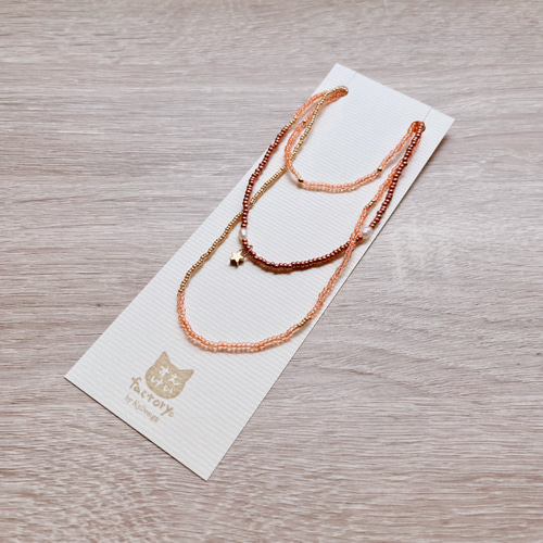 新作】推し色マルチビーズブレスレット クリアライトオレンジ（111