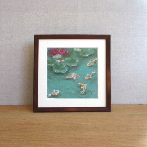 パステル画 池の錦鯉 (原画 額付） 絵画 takiyo 通販 16270420｜Creema