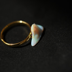 [012 蛋白石節 2023] 蛋白石礦物寶石小指戒指天然石材配件 第7張的照片