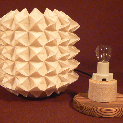 和紙の手作りランプシェード 美濃和紙使用 [折] 3-1 どこにもない癒し