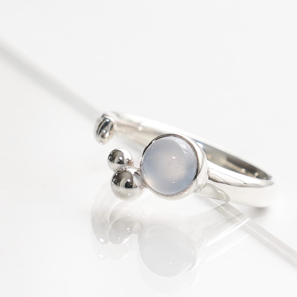 <Herz>Bubble Blue Chalcedony RING / SV925 ≪送料無料≫ 天然石 10枚目の画像