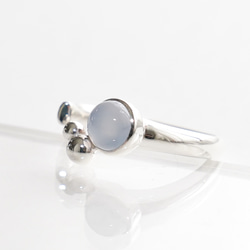 <Herz>Bubble Blue Chalcedony RING / SV925 ≪送料無料≫ 天然石 8枚目の画像