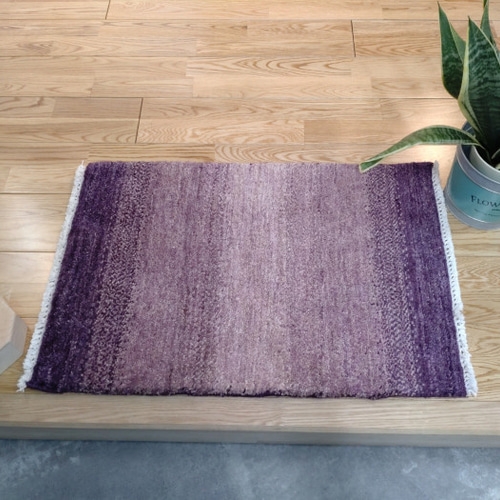 四季を楽しむオールシーズン手織りラグ 69x48cm パープル BPC5