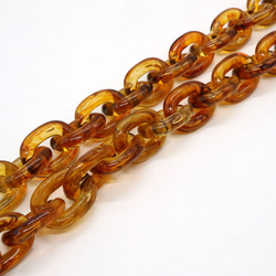 JV-AC-chain-011 チェリーブランド：オーバル べっ甲23×18mm【1m約77個】 1枚目の画像