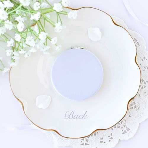 ネモフィラ コンパクトミラー 鏡 手鏡 花柄 ギフト 名入れ 手鏡