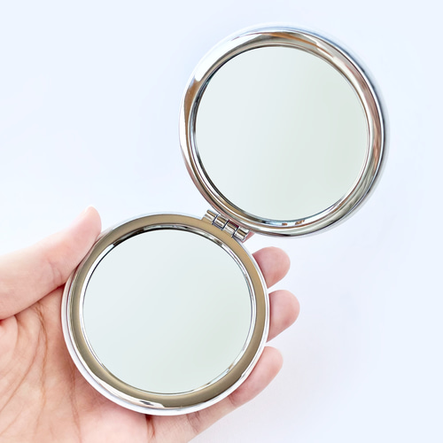 ミモザ コンパクトミラー 鏡 手鏡 花柄 ギフト 名入れ 手鏡 mococonart