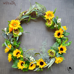 向日葵リース276　ドアベル付き 向日葵リース276ドアベル付き