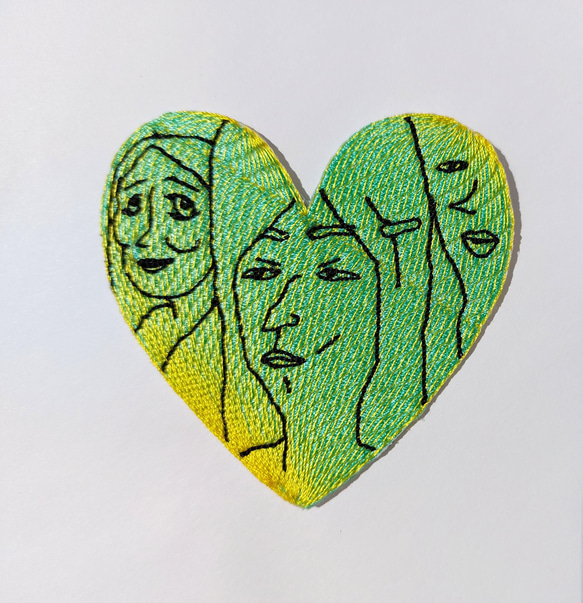 個性牛耳るハート 黄色 イエロー ワッペン アップリケ パッチ 刺繍 面白い 個性的 オリジナル 11枚目の画像