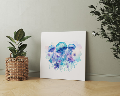 クラゲ海月水彩画絵画アート海油絵B4 水彩画93枚目「海月」 - sola-chan's blog