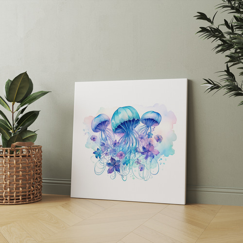 クラゲ 海月 海 深海 幻想的 原画 アート 絵画 画家 インテリア