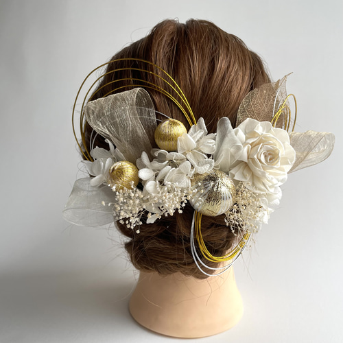 透けるリボンとフラワーの髪飾り ヘアピン ululalaflower 通販｜Creema 