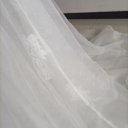 優雅灰白色罩裙薄紗裙可拆卸袖子婚禮/招待會 第3張的照片