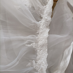 優雅灰白色罩裙薄紗裙可拆卸袖子婚禮/招待會 第7張的照片