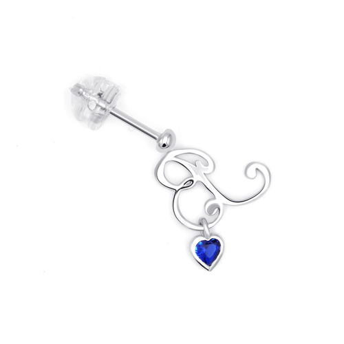 イニシャル＋お守り石ピアス P60W207（4週間発送） ピアス（スタッド  