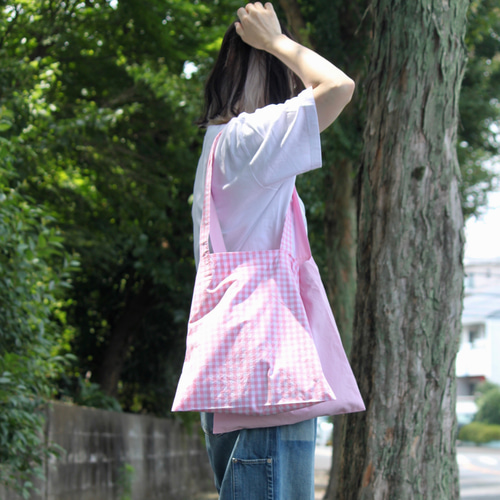 Porter Classic 可愛いピンクチェックのトート STYLEBLOCK トートバッグ ギンガムチェック柄トートバッグ