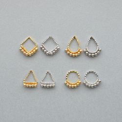 mini square (gold) イヤリング ／ ピアス   シンプル  しかく   フープ 16枚目の画像