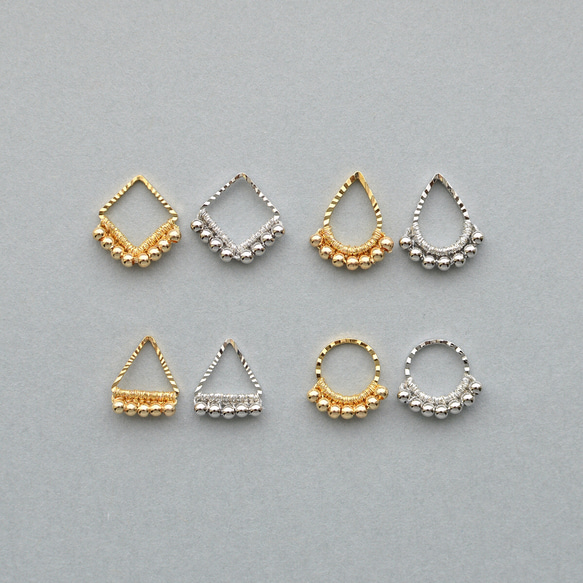 mini square (gold) イヤリング ／ ピアス   シンプル  しかく   フープ 16枚目の画像