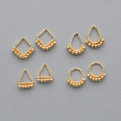 mini square (gold) イヤリング ／ ピアス   シンプル  しかく   フープ 15枚目の画像