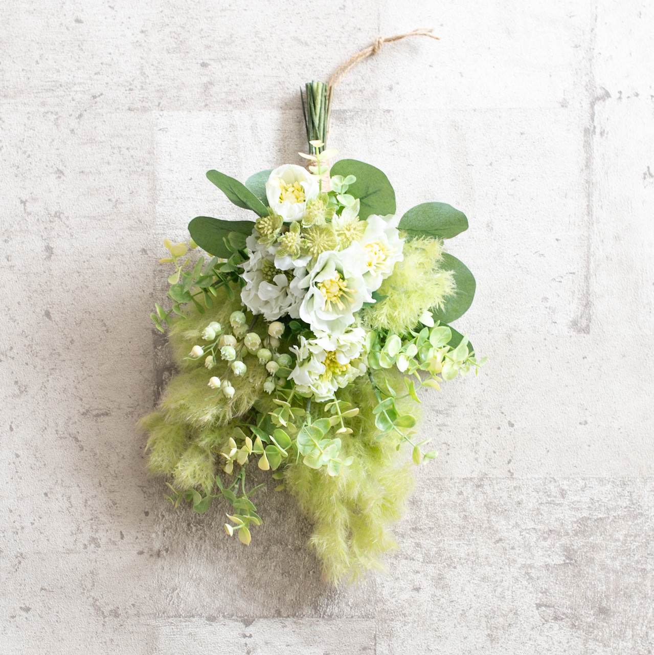 スモークツリーのスワッグ【ライトグリーン／35cm】アーティフィシャルフラワー[No.201600]
