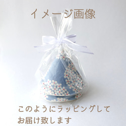 厚手 三角鍋つかみ 2個セット《polka dotライトグレー×パステルイエロー》 3枚目の画像