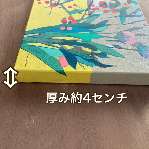 原画・送料無料】北欧スタイル・キャンバス画「青い目の猫とさくらんぼ