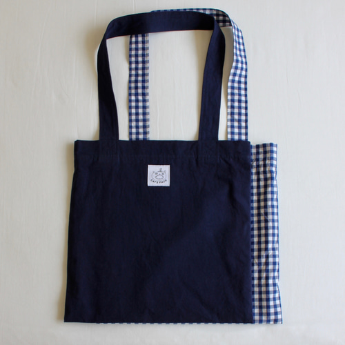 トートバッグトートバッグ ギンガムチェック ネイビー トートバッグ