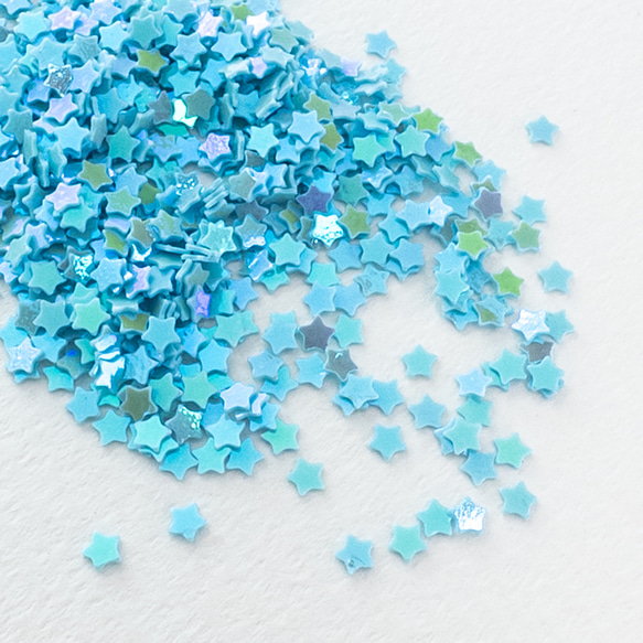 10g】 極小 スパンコール 2.5mm 星 ライトブルー シェーカーレジンや