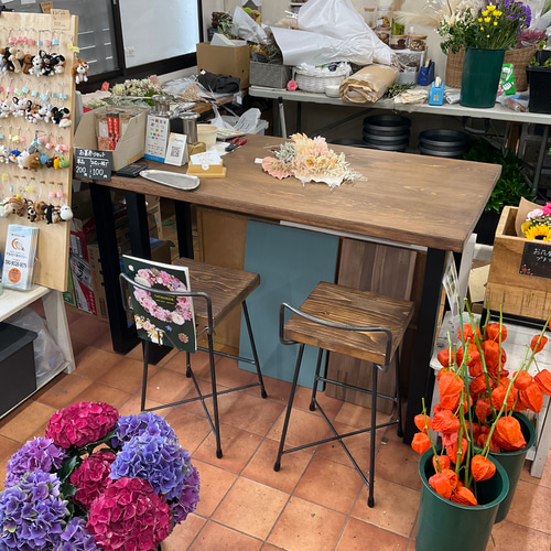 100アンティーク風カウンターテーブル