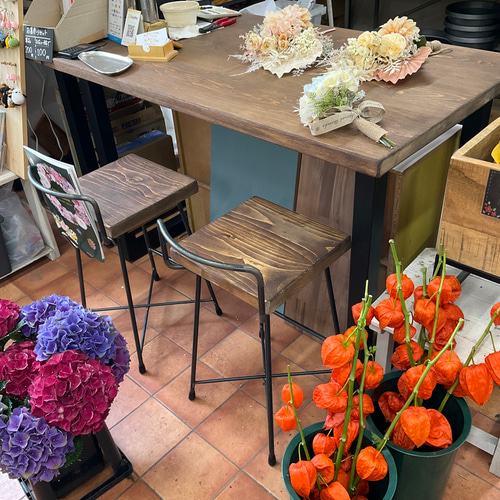 100アンティーク風カウンターテーブル