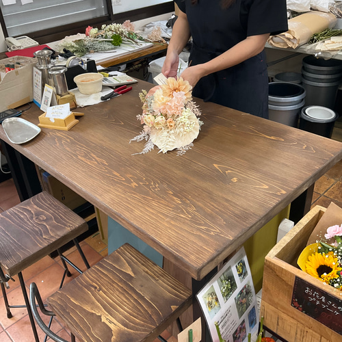 100アンティーク風カウンターテーブル