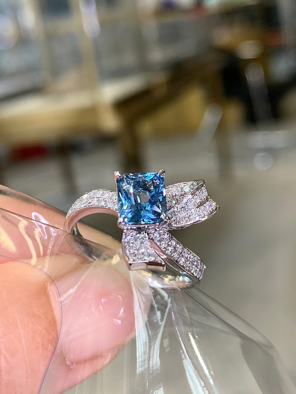 天然 ロイヤル ブルーサファイア ダイヤ ピアス1.9ct k18 ¥