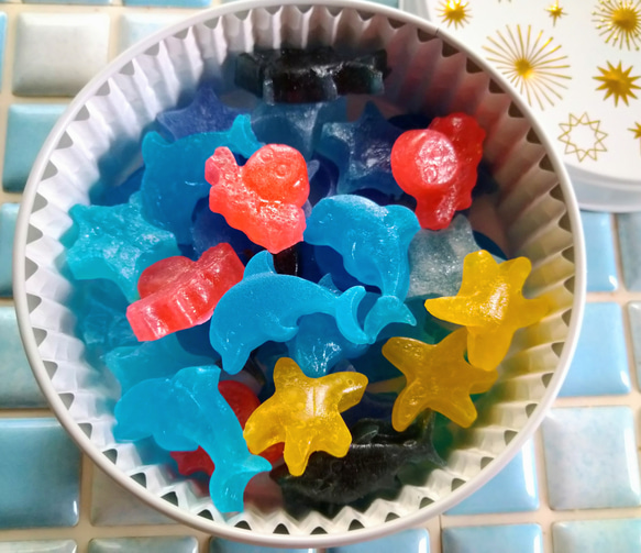 Creema限定』海の仲間の琥珀糖※ネオ和菓子※5種類のお味が楽しめる