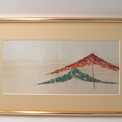 京の錦織　光峯錦織工房　古代の紋様を楽しむ　「金銀彩松」　織物額作品　 5枚目の画像