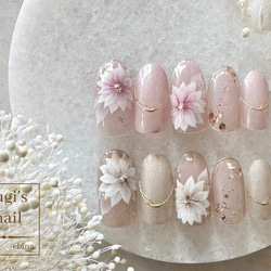 ネイルチップ No.78 フラワーネイル nail ジェルネイル 1枚目の画像