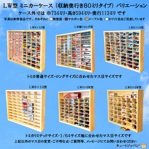 ミニカーケース トミカ60台・ロングトミカ10台 アクリル障子付