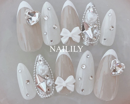 即納 現品ネイルチップ イニシャル追加無料 指輪ネイル（速達可 現品  