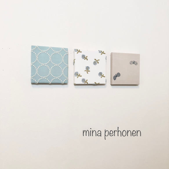 mina perhonen  ミナペルホネン  ファブリックパネル 3点セット ハンドメイド 2枚目の画像