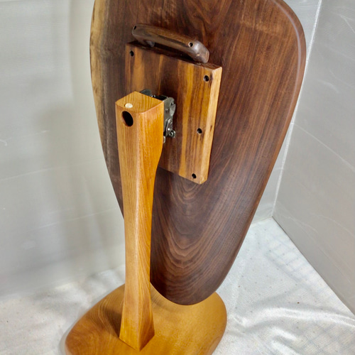 天然木 ウオールナット／けやき 折り畳み サイドテーブル 一点物