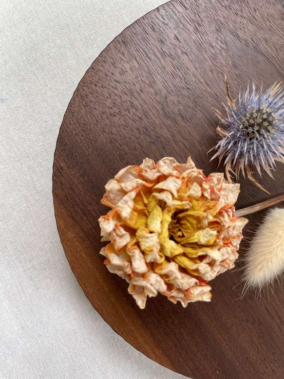 丸い木のトレー　ウォールナット材Φ２００mm 1枚目の画像