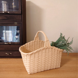 ワンハンドルバスケット M＊バニラ / 収納かご 小物入れ キッチン