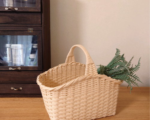 ワンハンドルバスケット M＊バニラ / 収納かご 小物入れ キッチン