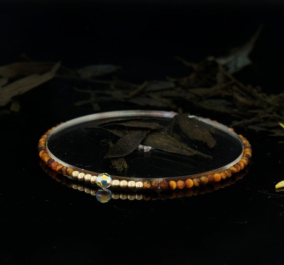 輕奢風黃虎眼石14K包金 GF Swarovski 配珠水晶手鍊 ( Tiger Eye Bracelet ) 第6張的照片