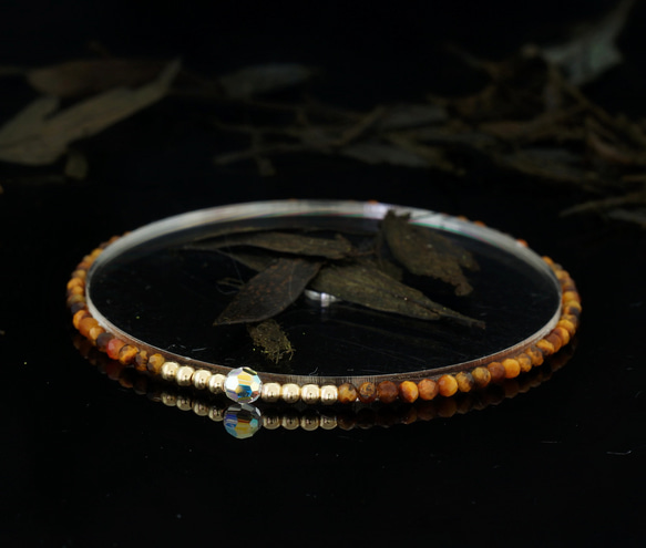 輕奢風黃虎眼石14K包金 GF Swarovski 配珠水晶手鍊 ( Tiger Eye Bracelet ) 第7張的照片