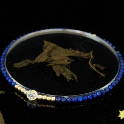 輕奢風青金石14K包金 GF Swarovski 配珠水晶手鍊 ( Lapis Bracelet ) 第5張的照片